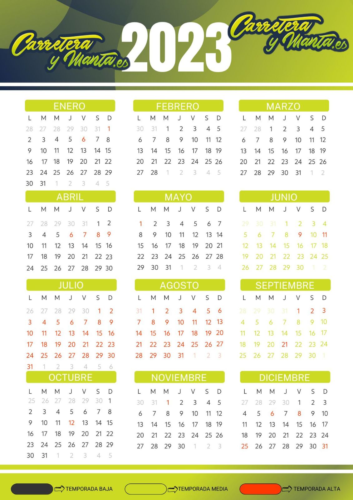 Calendario Anual 2023